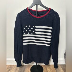 Talbots patriotic Navy American Flag Sweater. Size medium.